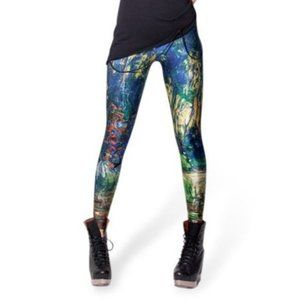 Blackmilk Monet Lilies LEGGINGS (discontinued) sz SMALL